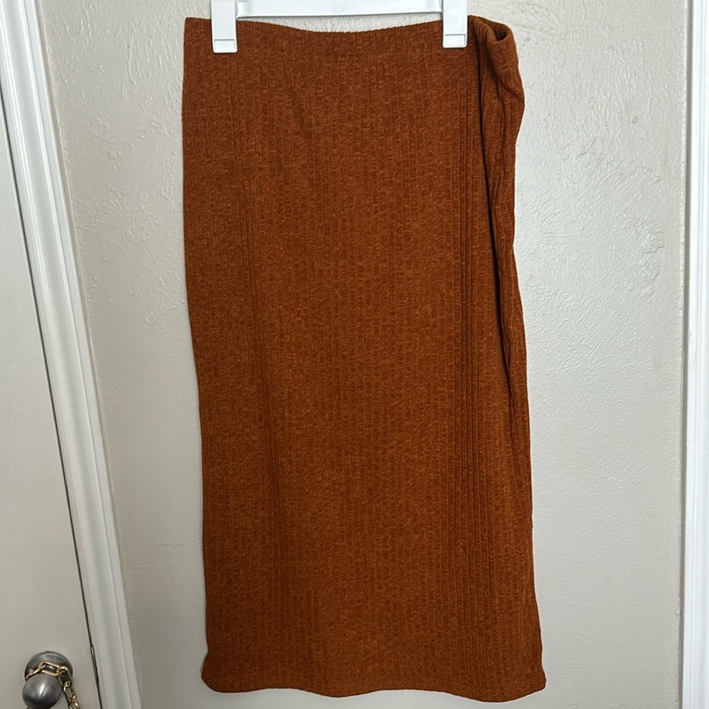 Orange midi skirt